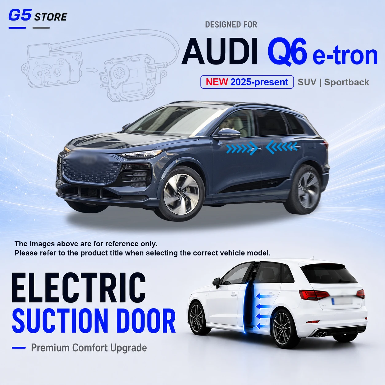 For Audi Q6 e-tron 2025-present Car Electric Suction Door Power-assisted Closing Door Soft-close Function
For Audi Q6 e-tron 2025-present Car Electric Suction Door Power-assisted Closing Door Soft-close Function