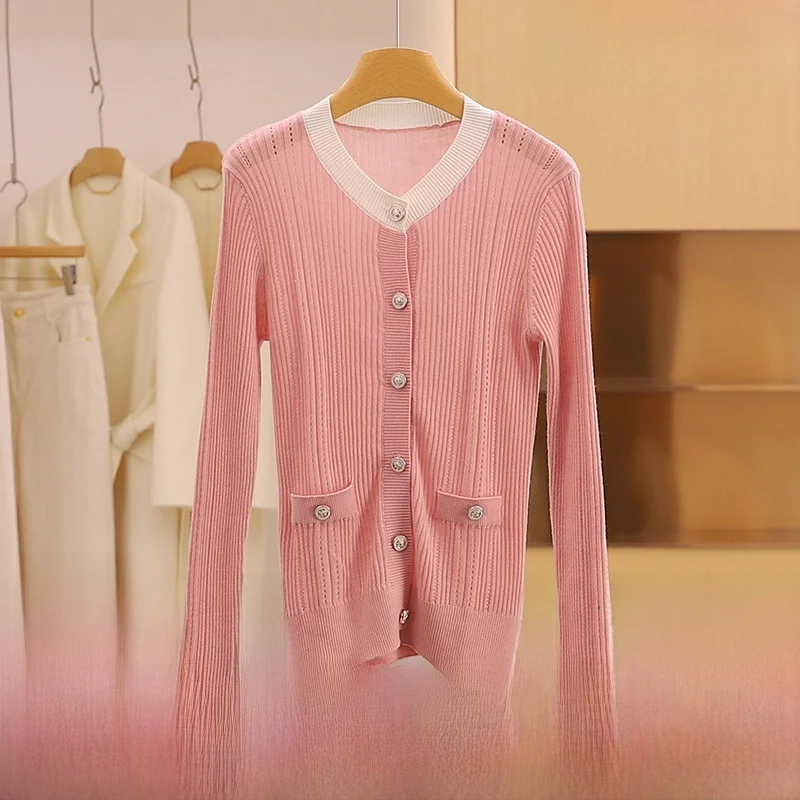 Slim Fit Knitted Open Cardigan round Ne Thin Winter Women's Top Single Button Color Blo kets Casual Commute Sle Sweater
Slim Fit Knitted Open Cardigan round Ne Thin Winter Women's Top Single Button Color Blo kets Casual Commute Sle Sweater