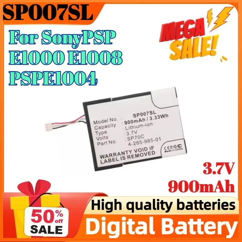 SP007SL 3.7V 900mAh Game Console Battery for SonyPSP E1000 E1008 PSPE1004 4-285-985-01 SP70C Digital Battery
SP007SL 3.7V 900mAh Game Console Battery for SonyPSP E1000 E1008 PSPE1004 4-285-985-01 SP70C Digital Battery