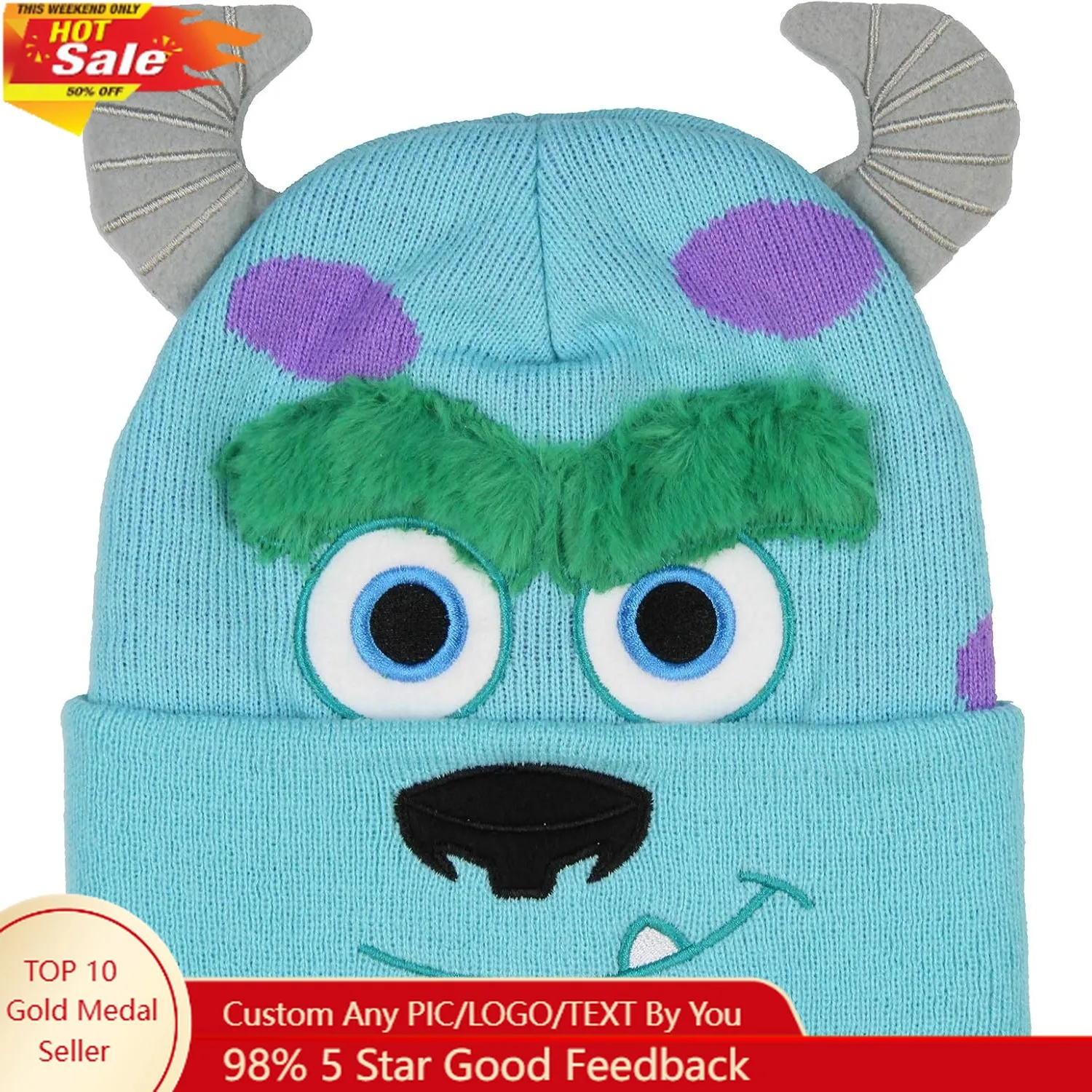 Disney Monsters Inc. Sulley Beanie Embroidered 3D Character Face Design Costume Hat
Disney Monsters Inc. Sulley Beanie Embroidered 3D Character Face Design Costume Hat