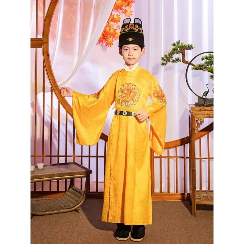 Gorgeous Children's Ancient Costume Ming Boy Song Dynasty Emperor Clothing Dragon Robe Film Studio Stage Performance Clothing
Gorgeous Children's Ancient Costume Ming Boy Song Dynasty Emperor Clothing Dragon Robe Film Studio Stage Performance Clothing