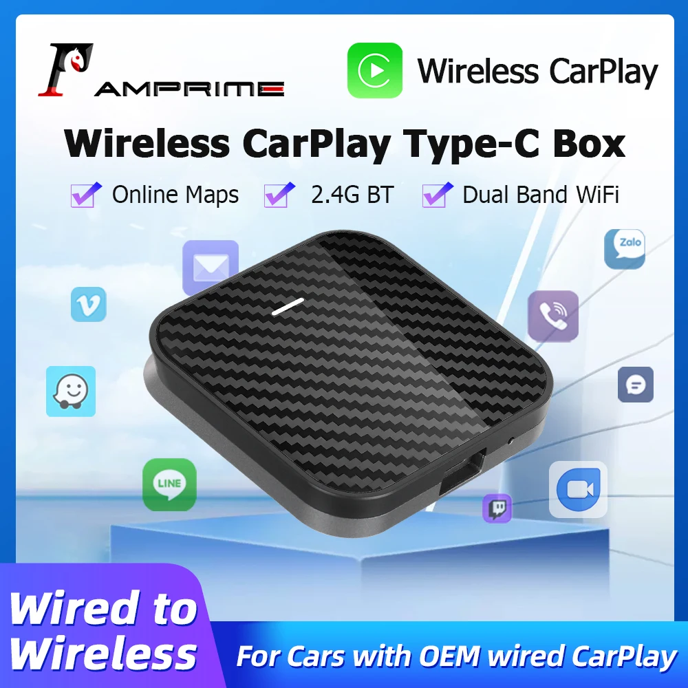 AMPrime Wireless Carplay Dongle Activator Wireless CarPlay AI Box Adapter For VW Audi Toyota Nissan GPS WiFi Bluetooth AI Voice
AMPrime Wireless Carplay Dongle Activator Wireless CarPlay AI Box Adapter For VW Audi Toyota Nissan GPS WiFi Bluetooth AI Voice