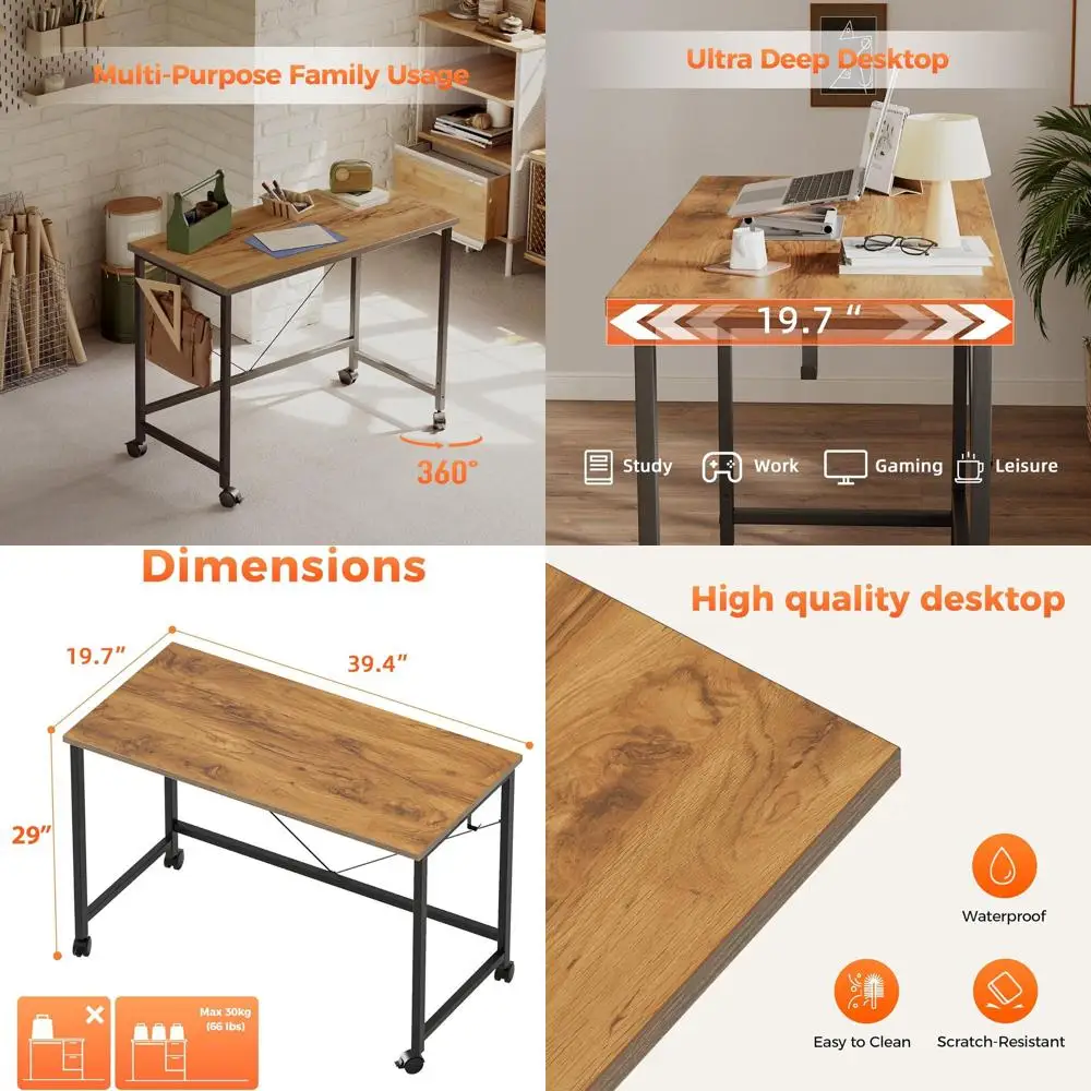 Компактный передвижной стол для игр и домашнего офиса, подходит для небольших помещений и учебы
Компактный передвижной стол для игр и домашнего офиса, подходит для небольших помещений и учебы