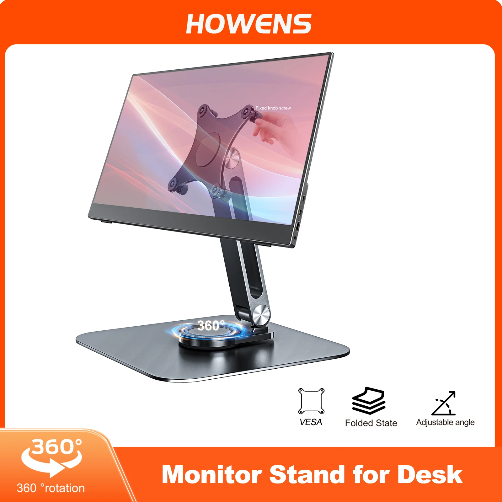Monitor Stand Support Aluminum Alloy Desktop 360 VESA 75x75mm Suitable for M4 Screws Max Load 5KG Holder
Monitor Stand Support Aluminum Alloy Desktop 360 VESA 75x75mm Suitable for M4 Screws Max Load 5KG Holder