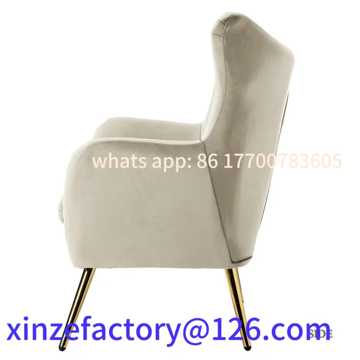 Customizable Modern Gold Stainless Steel Wide Tufted Velvet Wingback Chair Velvet Button Tufted 
Customizable Modern Gold Stainless Steel Wide Tufted Velvet Wingback Chair Velvet Button Tufted