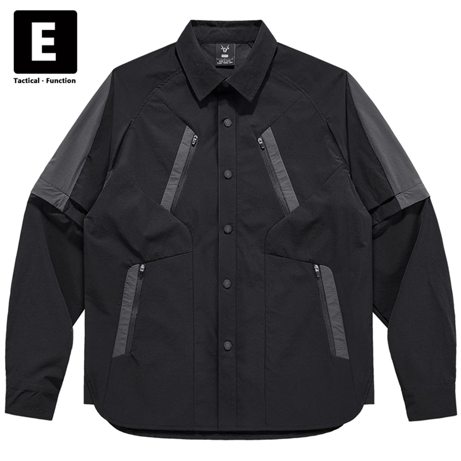 Spring Autumn Long Sleeve Shirts Men Black Cargo Shirt Hip Hop Streetwear Techwear Shirts Detachable Sleeves Tactical Male
Spring Autumn Long Sleeve Shirts Men Black Cargo Shirt Hip Hop Streetwear Techwear Shirts Detachable Sleeves Tactical Male