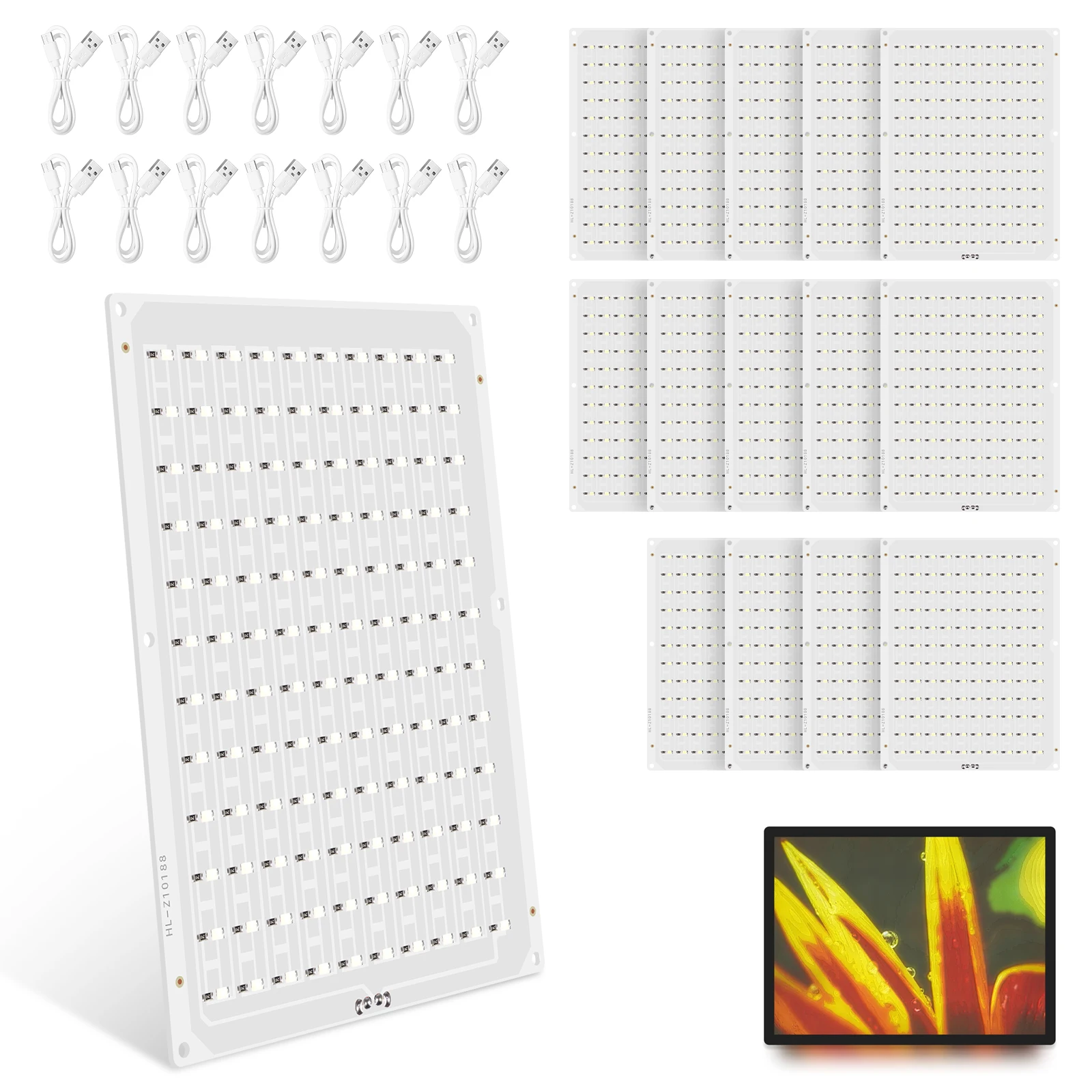 15 Packs LED Backlight Boards for P1/X1/A1 Series Printer PCB Panel Replacement 3D Printer Accessories with Connection Usb Cable