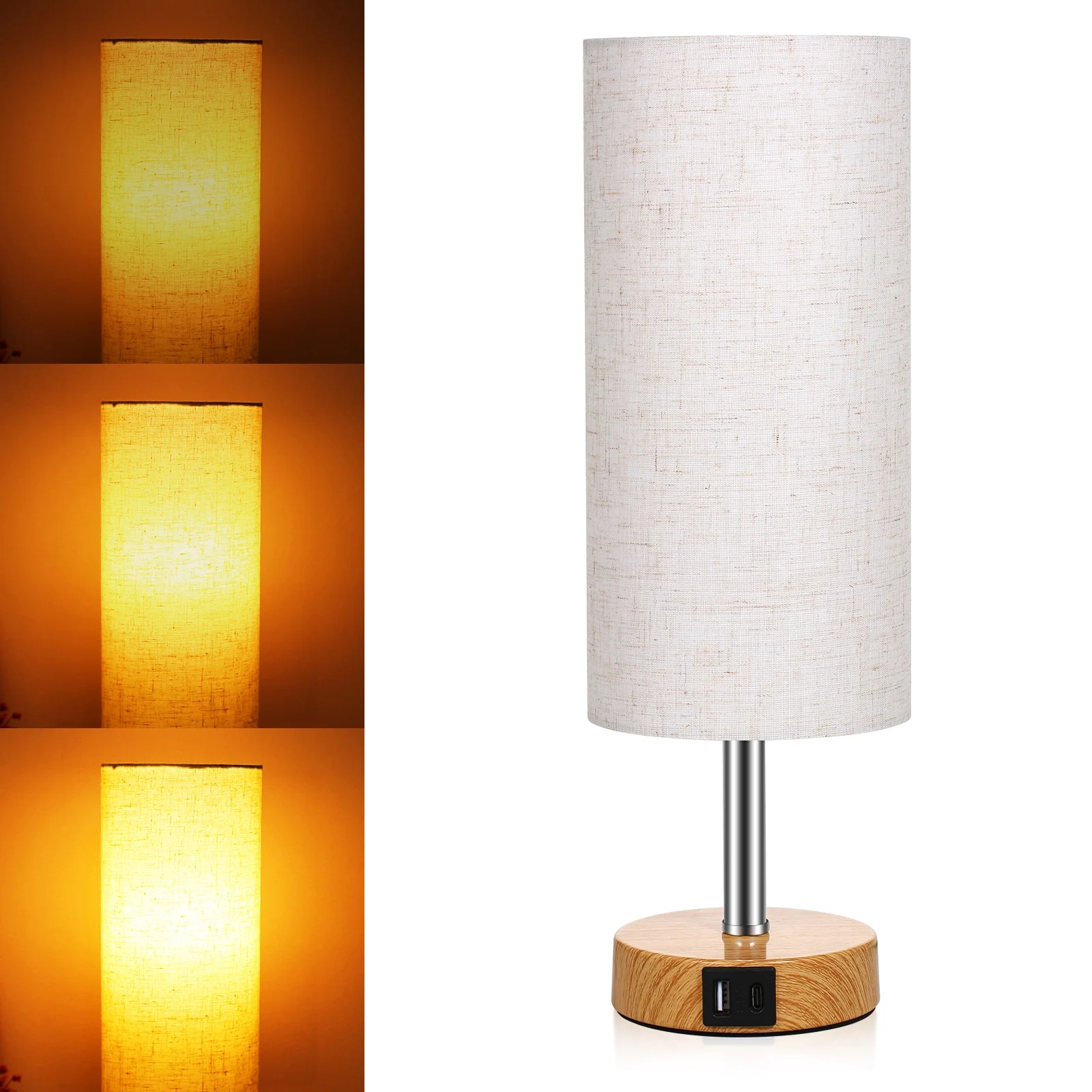 2 Packs Fabric Bedside Table Lamp with Warm White LED Bulb Nightstand Lamp Desk Light Touch Control 3 Levels Dimmable USB Type C
2 Packs Fabric Bedside Table Lamp with Warm White LED Bulb Nightstand Lamp Desk Light Touch Control 3 Levels Dimmable USB Type C