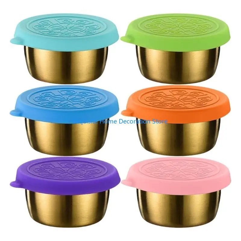 L5BF 6Pieces Portable 304Stainless Steel Dipping Bowls Small Condiment Pots with Lid
L5BF 6Pieces Portable 304Stainless Steel Dipping Bowls Small Condiment Pots with Lid