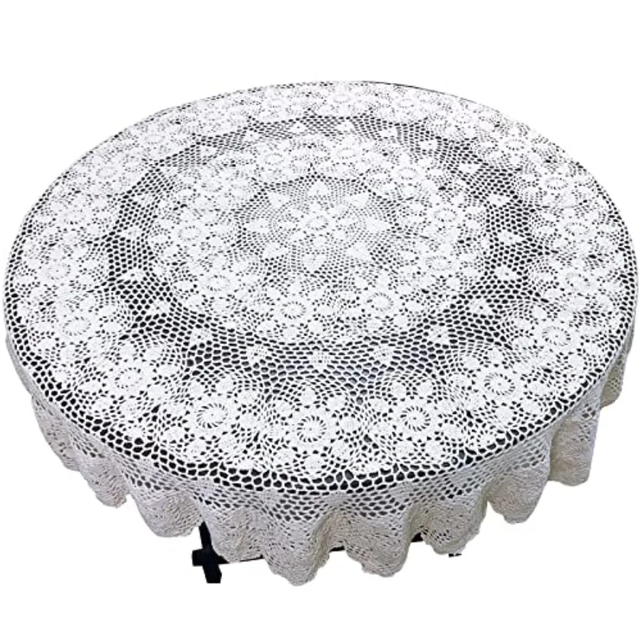 100% Cotton Lace Tablecloth Round 70-inch Handmade Crochet Table Overlays Floral Design Table Covers
100% Cotton Lace Tablecloth Round 70-inch Handmade Crochet Table Overlays Floral Design Table Covers