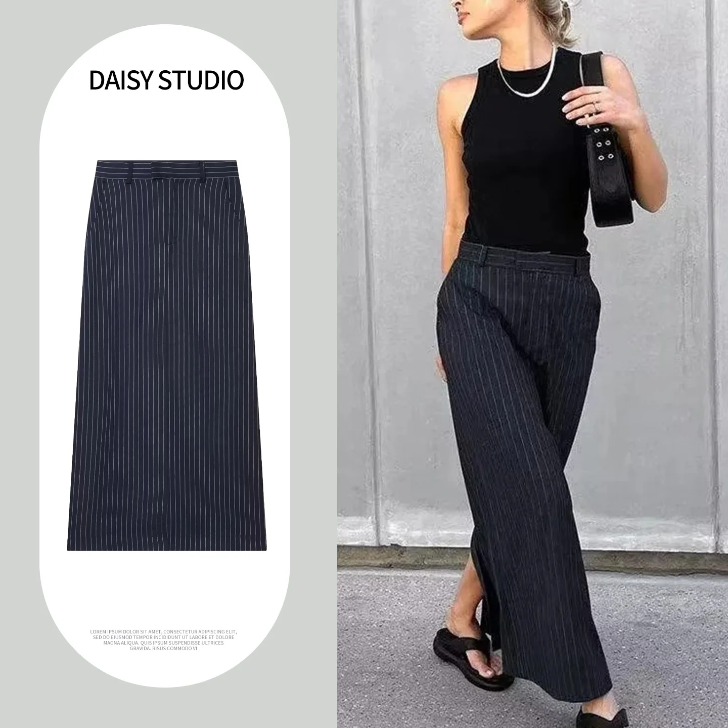 High Waist Long Stripe Half Skirt Women's Commuter Style Slim Fit New Summer Fashion Back Split Straight Tube Skirt
High Waist Long Stripe Half Skirt Women's Commuter Style Slim Fit New Summer Fashion Back Split Straight Tube Skirt