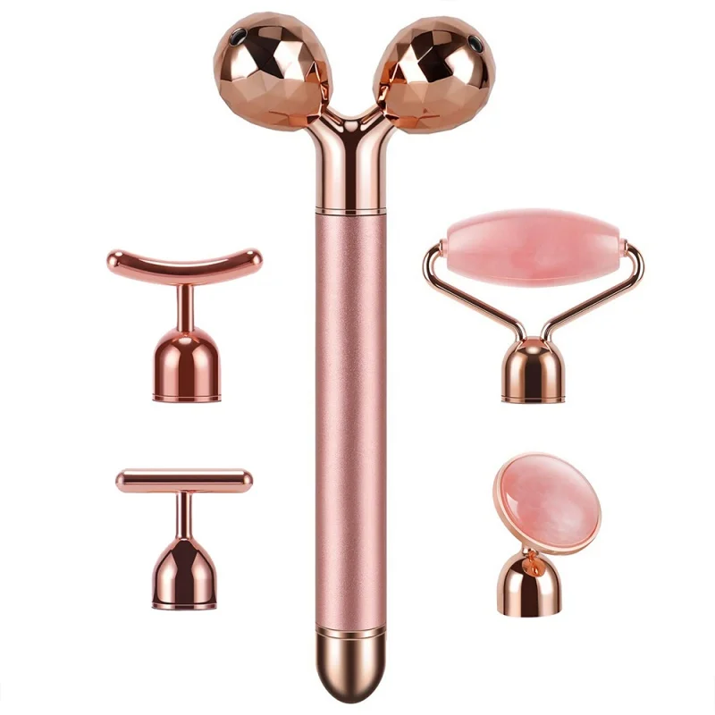 Electric 5 In 1 Anti-Aging Rose Quartz Face Massager Roller 24K Golden Face Roller
Electric 5 In 1 Anti-Aging Rose Quartz Face Massager Roller 24K Golden Face Roller