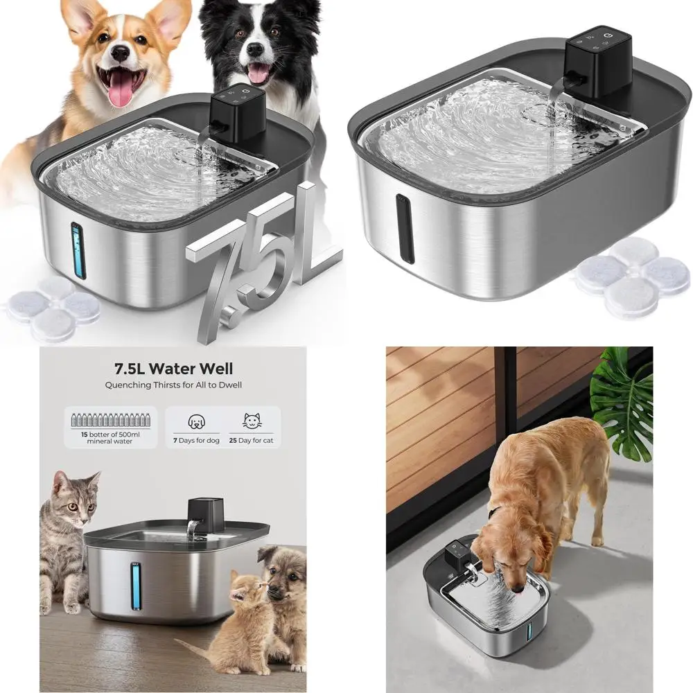 Большой фонтан-поилка из нержавеющей стали для собак, бесшумный диспенсер с датчиком движения для домашних животных, постоянный подача свежей воды для собак и нескольких питомцев
Большой фонтан-поилка из нержавеющей стали для собак, бесшумный диспенсер с датчиком движения для домашних животных, постоянный подача свежей воды для собак и нескольких питомцев