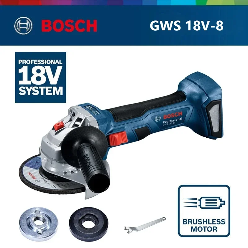 Bosch GWS 18V-8 18V Cordless Li-ion Brushless Angle Grinder Sander Cutter Polisher - Power Tool for Grinding Cutting And Polishi
Bosch GWS 18V-8 18V Cordless Li-ion Brushless Angle Grinder Sander Cutter Polisher - Power Tool for Grinding Cutting And Polishi