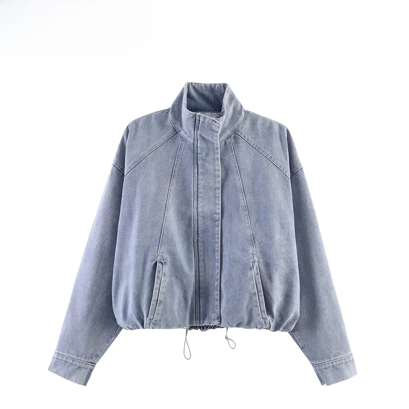Fashionable Stand Collar Denim Jacket Women's Outerwear ZR Summer New Arrival Polyester Fabric Long Sleeve Standard Fit
Fashionable Stand Collar Denim Jacket Women's Outerwear ZR Summer New Arrival Polyester Fabric Long Sleeve Standard Fit