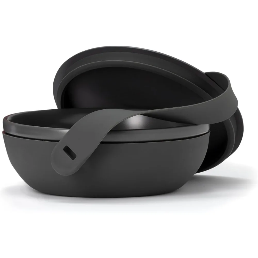 Ланч-бокс с керамической чашей и противоскользящим внешним слоем, емкостью 1 литр, цвет угольный | Надежный силиконовый ремешок с крышкой
Ланч-бокс с керамической чашей и противоскользящим внешним слоем, емкостью 1 литр, цвет угольный | Надежный силиконовый ремешок с крышкой