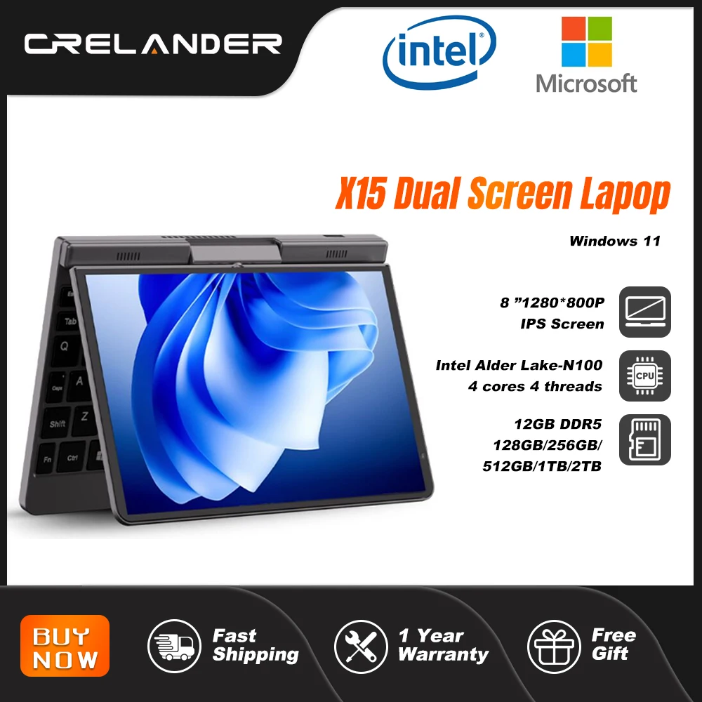 Игровой мини-ноутбук CRELANDER P8, 8 дюймов, сенсорный экран, Intel Alder Lake N100, 12 ГБ DDR5, Windows 11, Wi-Fi, 6 маленьких карманных ноутбуков
Игровой мини-ноутбук CRELANDER P8, 8 дюймов, сенсорный экран, Intel Alder Lake N100, 12 ГБ DDR5, Windows 11, Wi-Fi, 6 маленьких карманных ноутбуков