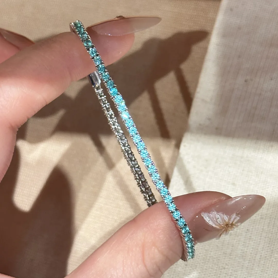 Fresh boho Style Four Claw Diamonds Paraiba bracelets femme inlay 3mm Light Luxury Charms Bracelets for women Party Jewelry
Fresh boho Style Four Claw Diamonds Paraiba bracelets femme inlay 3mm Light Luxury Charms Bracelets for women Party Jewelry