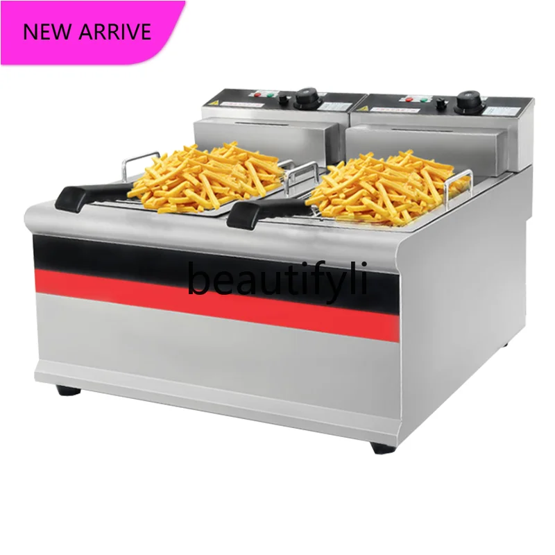 E Desktop Commercial Single Cylinder Screen Large Capacity Electric Fryer French Fries Double Cylinder Fried Chicken Deep Fryer
E Desktop Commercial Single Cylinder Screen Large Capacity Electric Fryer French Fries Double Cylinder Fried Chicken Deep Fryer