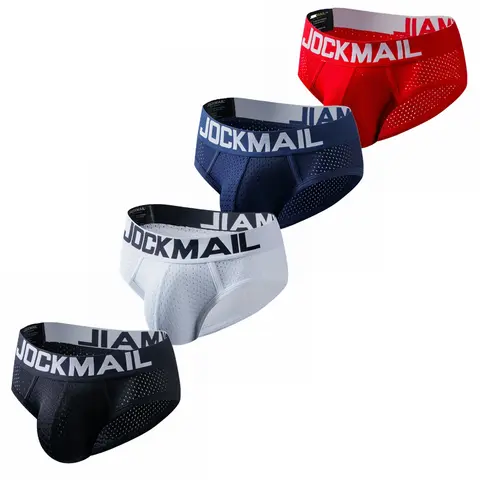 4pcs/lot Hollow Breathable Mens Slip Bikini Jockstrap Briefs Mens Panties Sexy Gay Men Underwear Sissy Sexy Men Brief Underpants