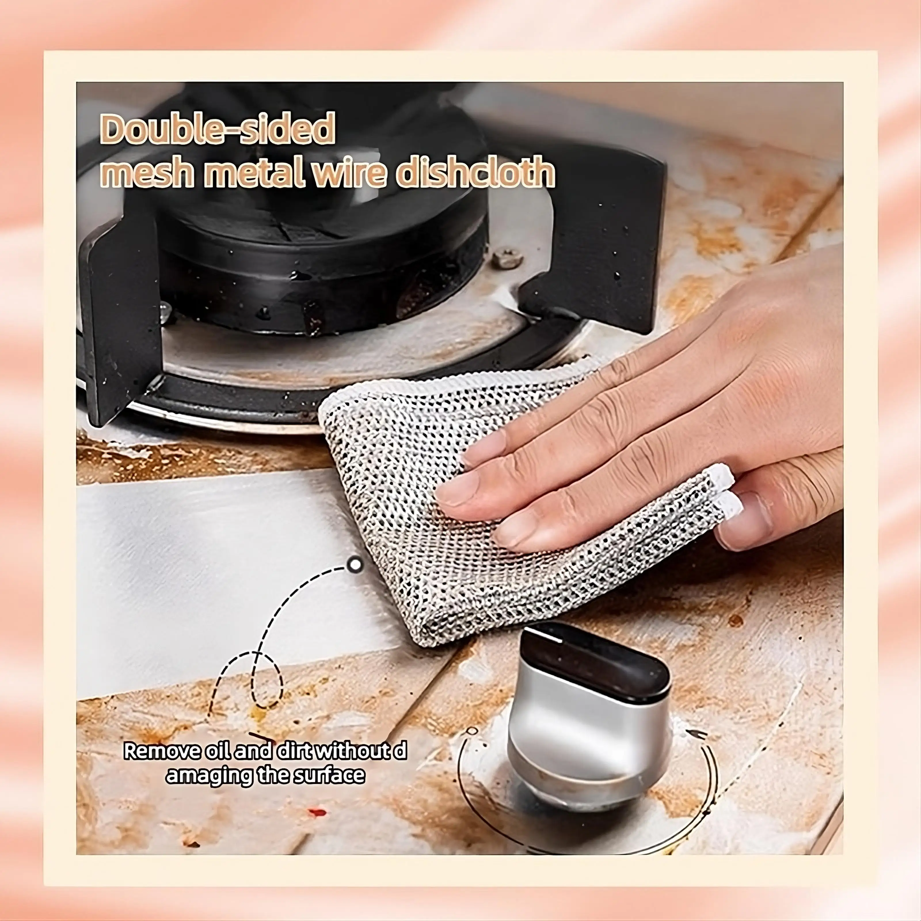 Multipurpose Wire Miracle Cleaning Cloths, Wire Dishwashing Rags Non-Scratch Kitchen Wire Dishcloth Scrubs Cleans for Dishes
Multipurpose Wire Miracle Cleaning Cloths, Wire Dishwashing Rags Non-Scratch Kitchen Wire Dishcloth Scrubs Cleans for Dishes