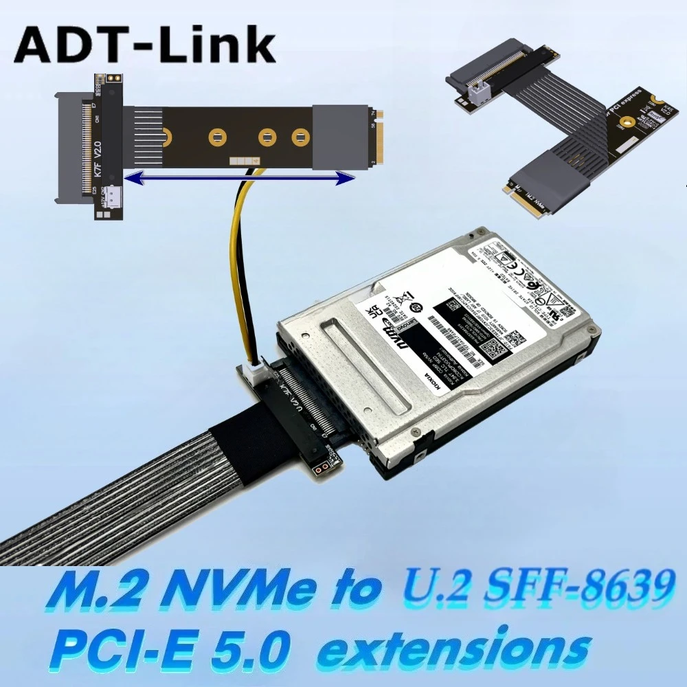 ADT-Link Новый кабель M.2 NVMe to U.2 SFF-8639 SSD Riser PCIe 5.0 x4 Gen 5 U.2 NVMe SSD-карты для удлинителя слота M.2 NVMe Высокоскоростное
ADT-Link Новый кабель M.2 NVMe to U.2 SFF-8639 SSD Riser PCIe 5.0 x4 Gen 5 U.2 NVMe SSD-карты для удлинителя слота M.2 NVMe Высокоскоростное
