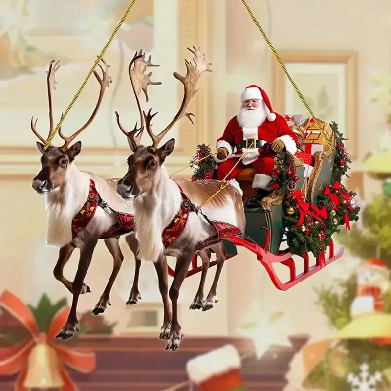 TOPLIVING Christmas Decorations Acrylic Santa Hangs A Car Decoration On A Sleigh Decorated With 2-D Flat Christmas Tree Pendants
TOPLIVING Christmas Decorations Acrylic Santa Hangs A Car Decoration On A Sleigh Decorated With 2-D Flat Christmas Tree Pendants