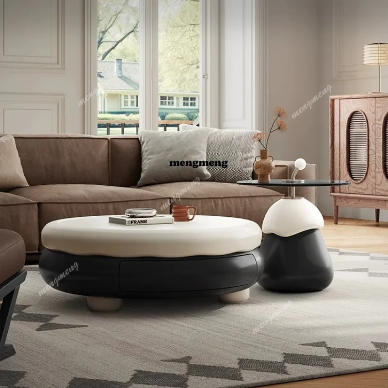 Cream style coffee table combination living room household Italian minimalist high-end small apartment round coffee table
Cream style coffee table combination living room household Italian minimalist high-end small apartment round coffee table