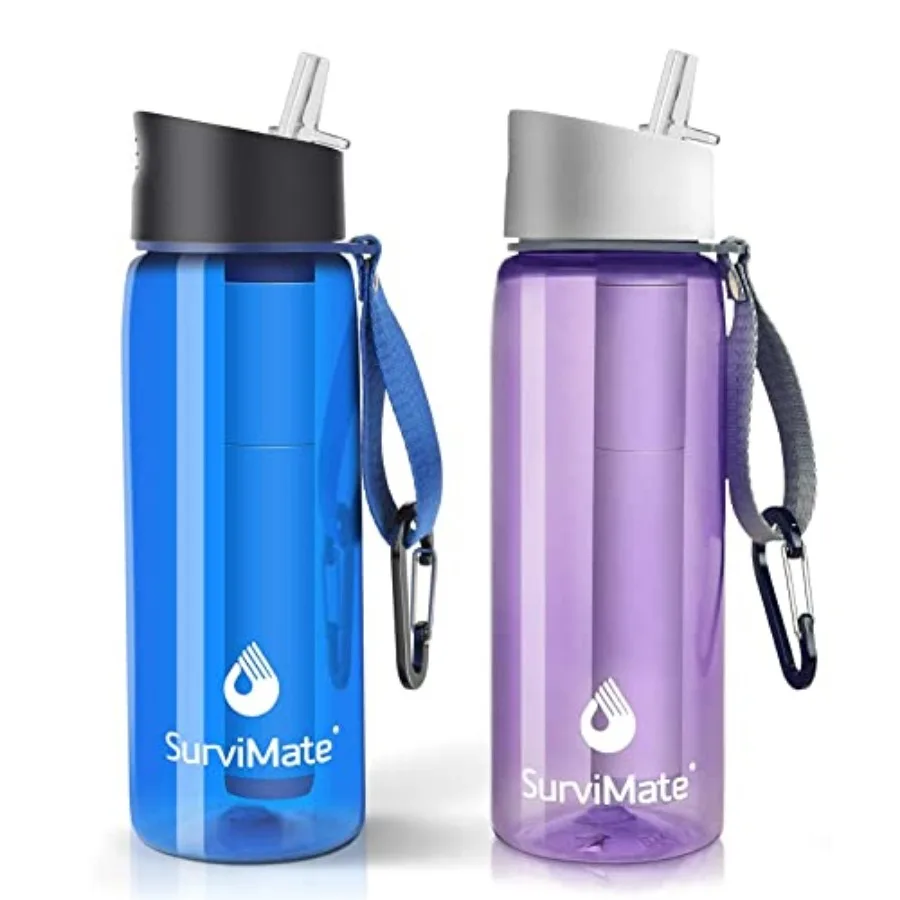 Purified Water Bottle for Camping, Hiking, Backpacking and Travel, BPA Free with 5-Stage Intergrated Filter Straw
Purified Water Bottle for Camping, Hiking, Backpacking and Travel, BPA Free with 5-Stage Intergrated Filter Straw