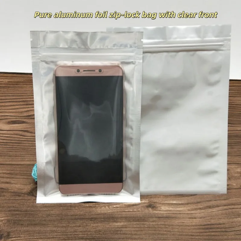 100pcs Silver White Pure Aluminum Foil Zip-lock Bags with Clear Front / Zipper Grip Self Sealing 3C Products Gift Packing Pouch
100pcs Silver White Pure Aluminum Foil Zip-lock Bags with Clear Front / Zipper Grip Self Sealing 3C Products Gift Packing Pouch