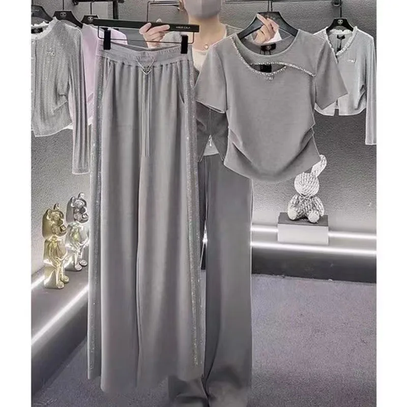 Solid Color Versatile Hollow Top+wide Leg Pants Set Summer New Korean Version Fashion Casual Two-piece Set Y2k Clothes Pant Sets
Solid Color Versatile Hollow Top+wide Leg Pants Set Summer New Korean Version Fashion Casual Two-piece Set Y2k Clothes Pant Sets