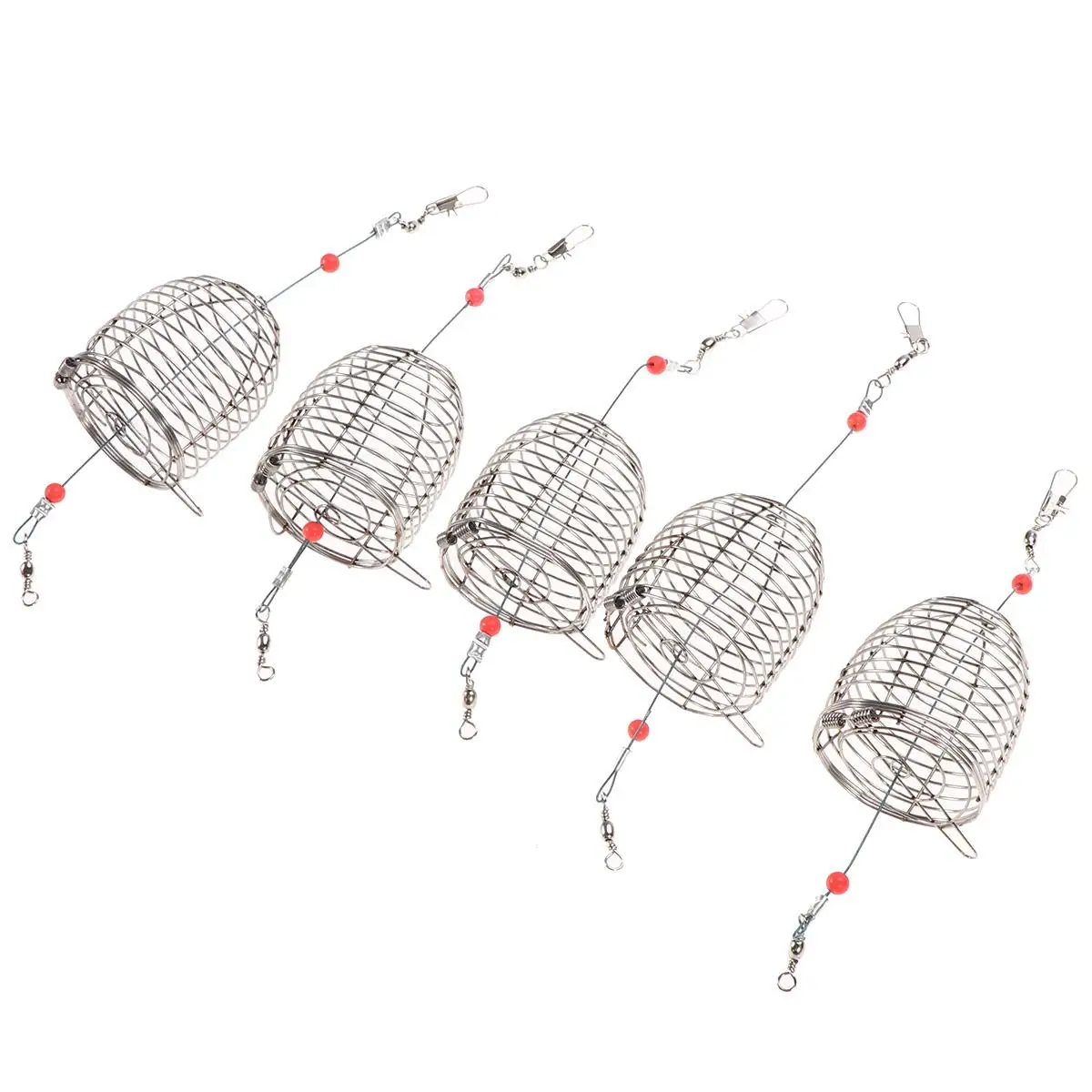 5PCS Stainless Steel Fishing Bait Cages Assorted Sizes Durable Net Structure Feeder Basket Red Cages Lobster Crab Minnows Shrimp
5PCS Stainless Steel Fishing Bait Cages Assorted Sizes Durable Net Structure Feeder Basket Red Cages Lobster Crab Minnows Shrimp