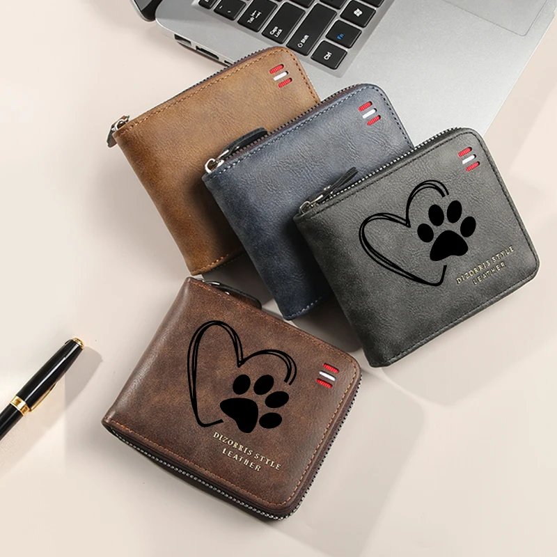 Men's Vintage Heart-Shaped Paw Bifold Wallet Short Zipper Wallets Slim Classic Coin Pocket Holder Card Holder Daily Use Bag Gift
Men's Vintage Heart-Shaped Paw Bifold Wallet Short Zipper Wallets Slim Classic Coin Pocket Holder Card Holder Daily Use Bag Gift