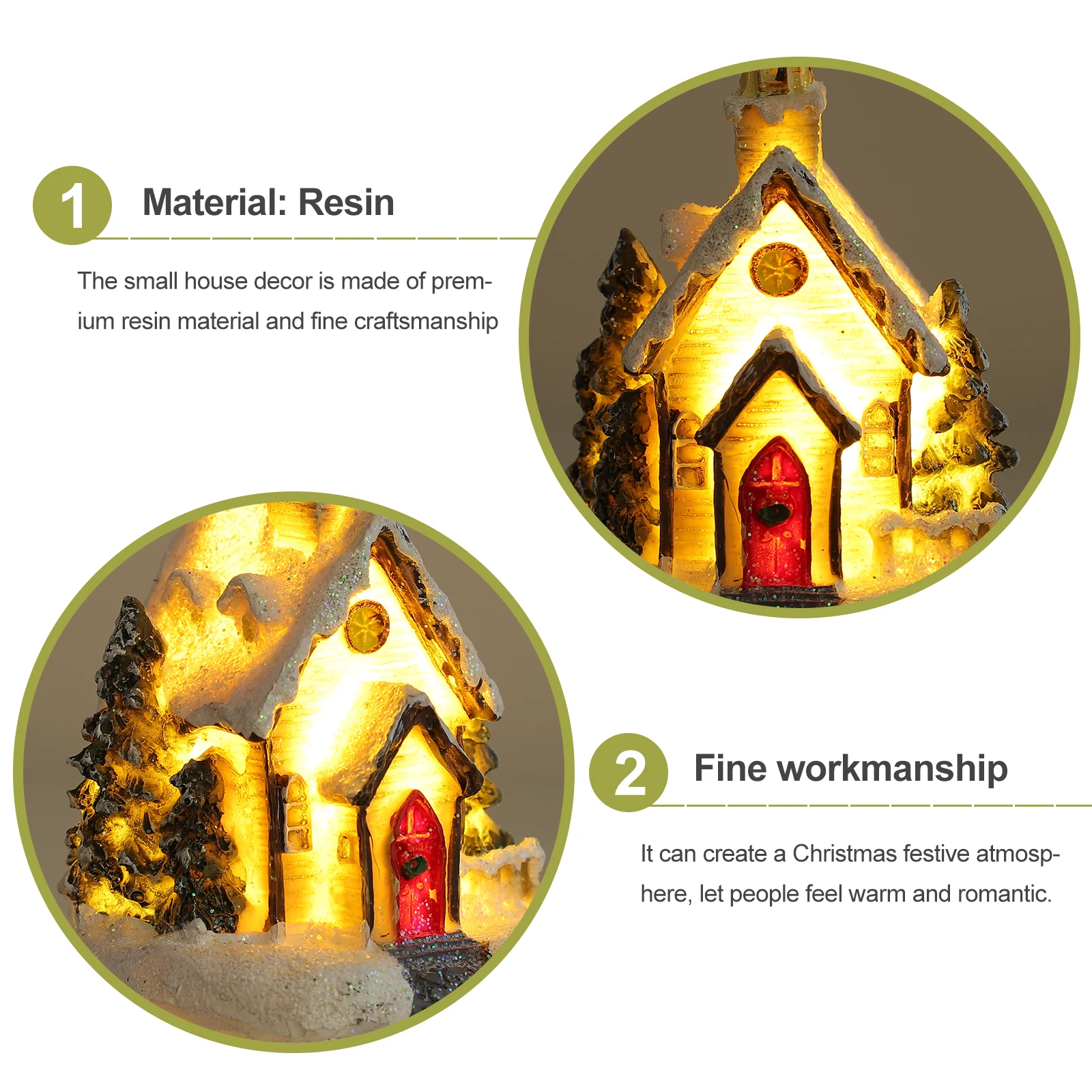 1pc Luminous Christmas Miniature Resin Glowing Small Decor For Home Shop Desktop Festival Xmas Village Ornament
1pc Luminous Christmas Miniature Resin Glowing Small Decor For Home Shop Desktop Festival Xmas Village Ornament