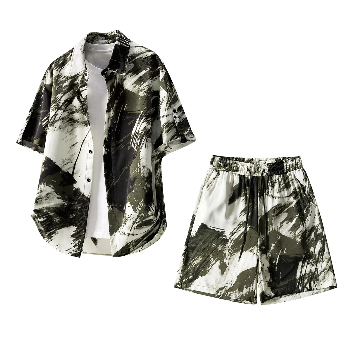 Men's Shorts Short-Sleeved Shirt Suit For Men Summer High-Quality Fashion Trend Loose Casual Comfortable Breathable Suit
Men's Shorts Short-Sleeved Shirt Suit For Men Summer High-Quality Fashion Trend Loose Casual Comfortable Breathable Suit