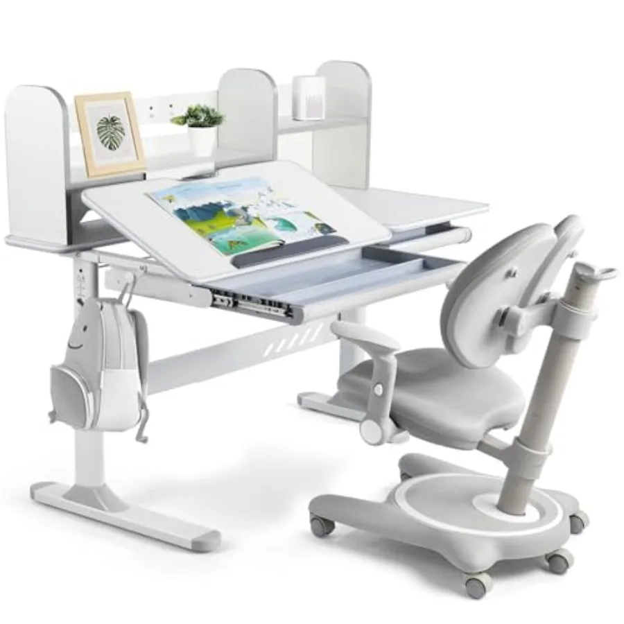 Adjustable Kid and, Desk with Hutch, Storage Drawer, Tilter Desktop, Ergonomic Kid Chair with Footrest, Height Adjustable for G
Adjustable Kid and, Desk with Hutch, Storage Drawer, Tilter Desktop, Ergonomic Kid Chair with Footrest, Height Adjustable for G