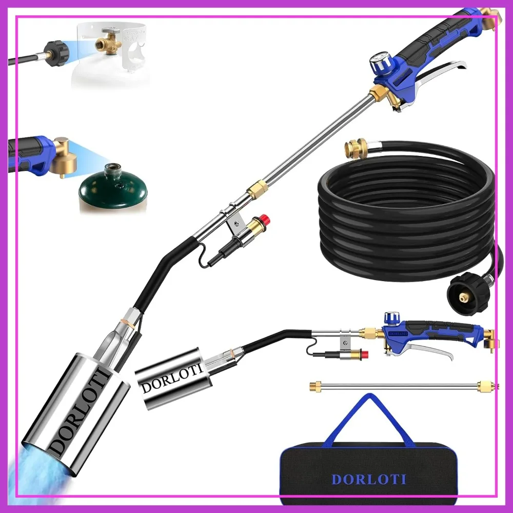 Heavy Duty Propane Torch Weed Burner Kit with Storage Bag, High Output Blow Torch with Self Igniter & Turbo Trigger, 12.5FT Hose for Weeding, Roofing, Snow Melting
Heavy Duty Propane Torch Weed Burner Kit with Storage Bag, High Output Blow Torch with Self Igniter & Turbo Trigger, 12.5FT Hose for Weeding, Roofing, Snow Melting