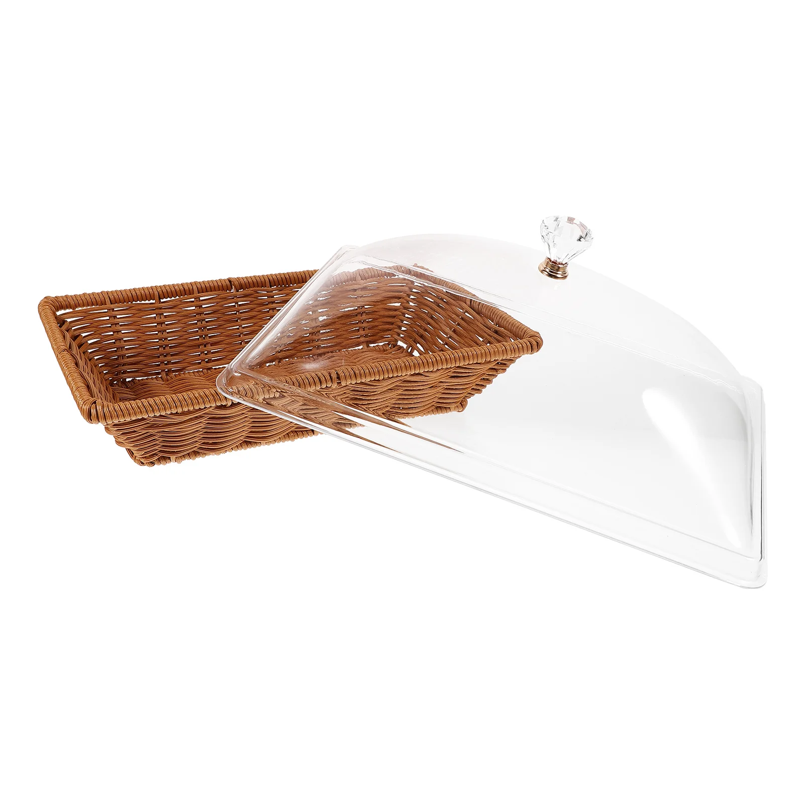 Bread Basket Food Fresh-keeping Woven Baskets With Lid Mini Teak Color Square Acrylic Cover Kitchen Home Office Party
Bread Basket Food Fresh-keeping Woven Baskets With Lid Mini Teak Color Square Acrylic Cover Kitchen Home Office Party