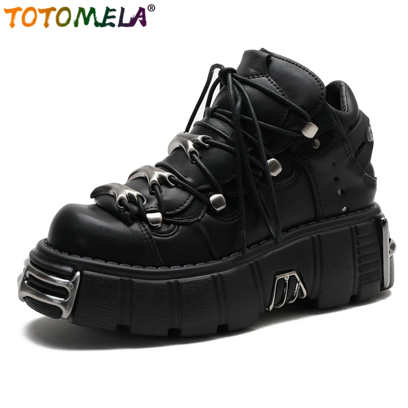 TOTOMELA Size 34-42 Brand Punk Ankle Boots For Women Platform Shoes Metal Decoration Thick Bottom Sneakers Short Women Boots
TOTOMELA Size 34-42 Brand Punk Ankle Boots For Women Platform Shoes Metal Decoration Thick Bottom Sneakers Short Women Boots