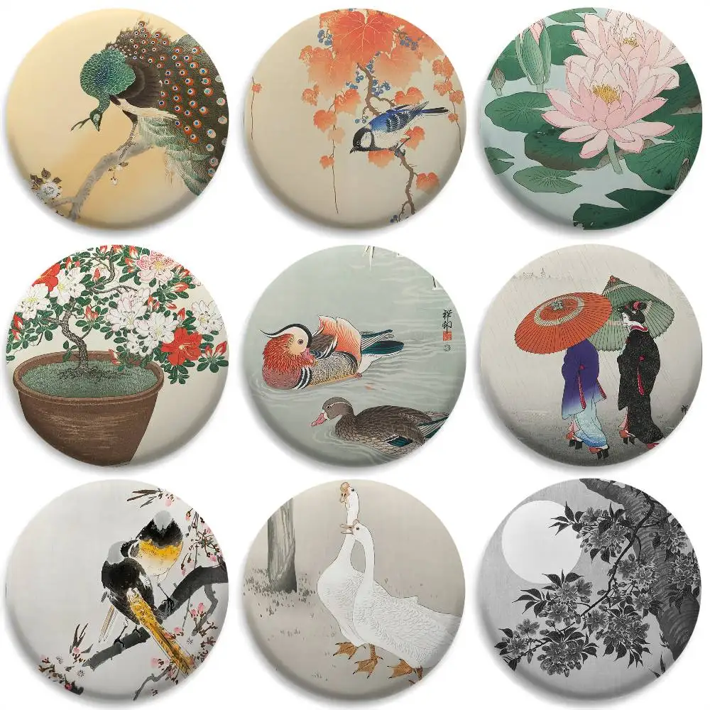 Ohara K-Koson Japan Ukiyo Badges Round Exquisite Badge Brooches Creative Pins For Clothes Hat Backpack Gift Accessories
Ohara K-Koson Japan Ukiyo Badges Round Exquisite Badge Brooches Creative Pins For Clothes Hat Backpack Gift Accessories