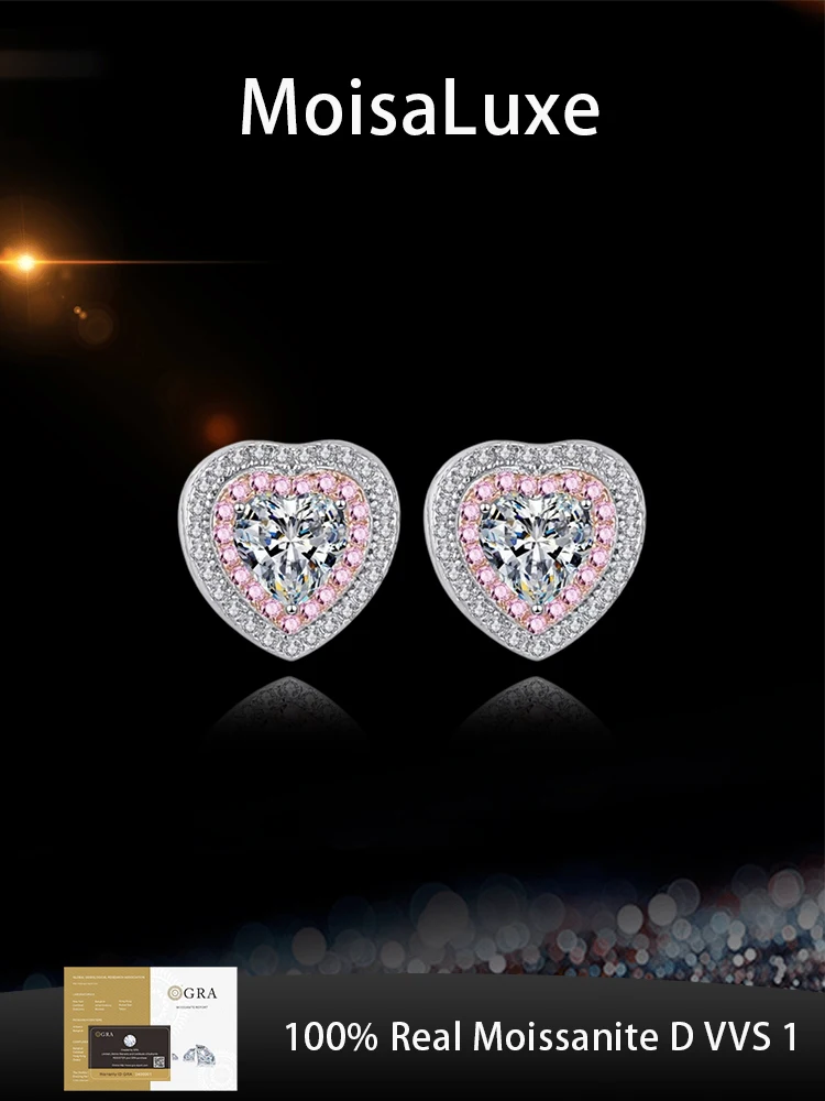 MoisaLuxe Official Store GRA Moissanite Plata Sterling 925 Silver Heart-shaped Jewelry Earrings Day Gifts for Women To Wear
MoisaLuxe Official Store GRA Moissanite Plata Sterling 925 Silver Heart-shaped Jewelry Earrings Day Gifts for Women To Wear