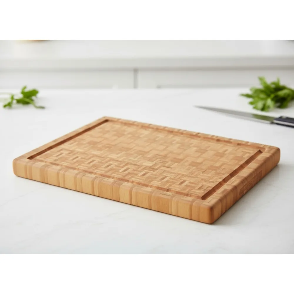 17" Reversible End Grain Bamboo Cutting Board with Handles - Durable Kitchen Essential for Home Chefs
17" Reversible End Grain Bamboo Cutting Board with Handles - Durable Kitchen Essential for Home Chefs