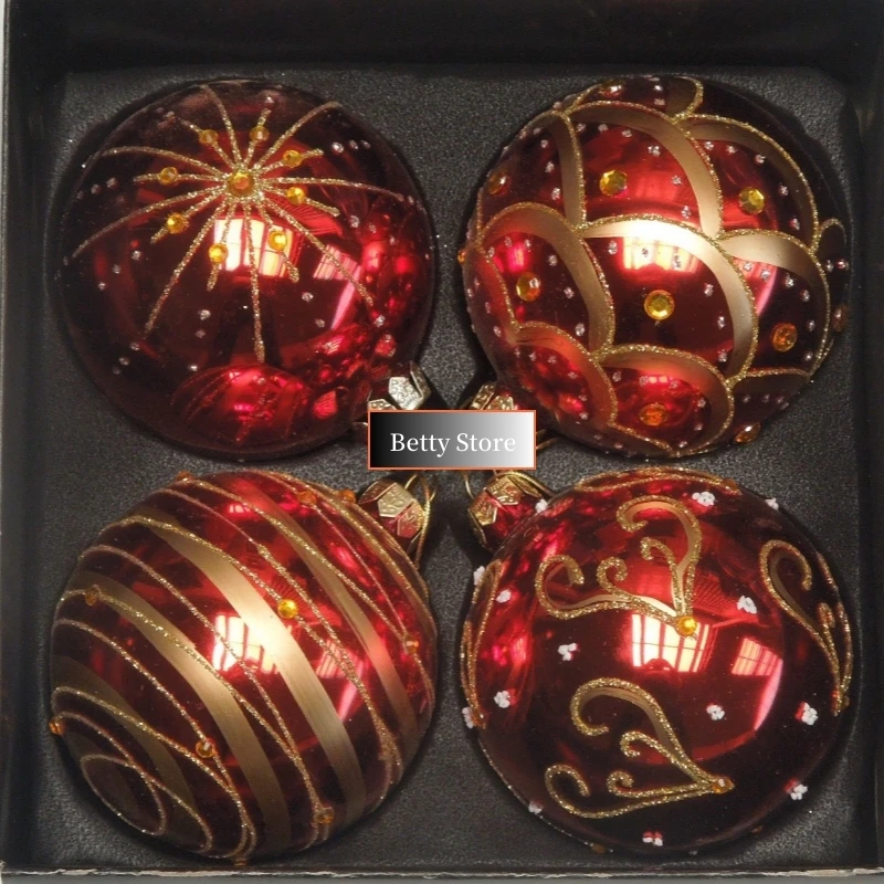 4pcs/pack Diameter=8cm Small Size Bright Red Glass Globe Christmas Ball Tree Hanger Handmade Ornament Wedding Live Prop
4pcs/pack Diameter=8cm Small Size Bright Red Glass Globe Christmas Ball Tree Hanger Handmade Ornament Wedding Live Prop