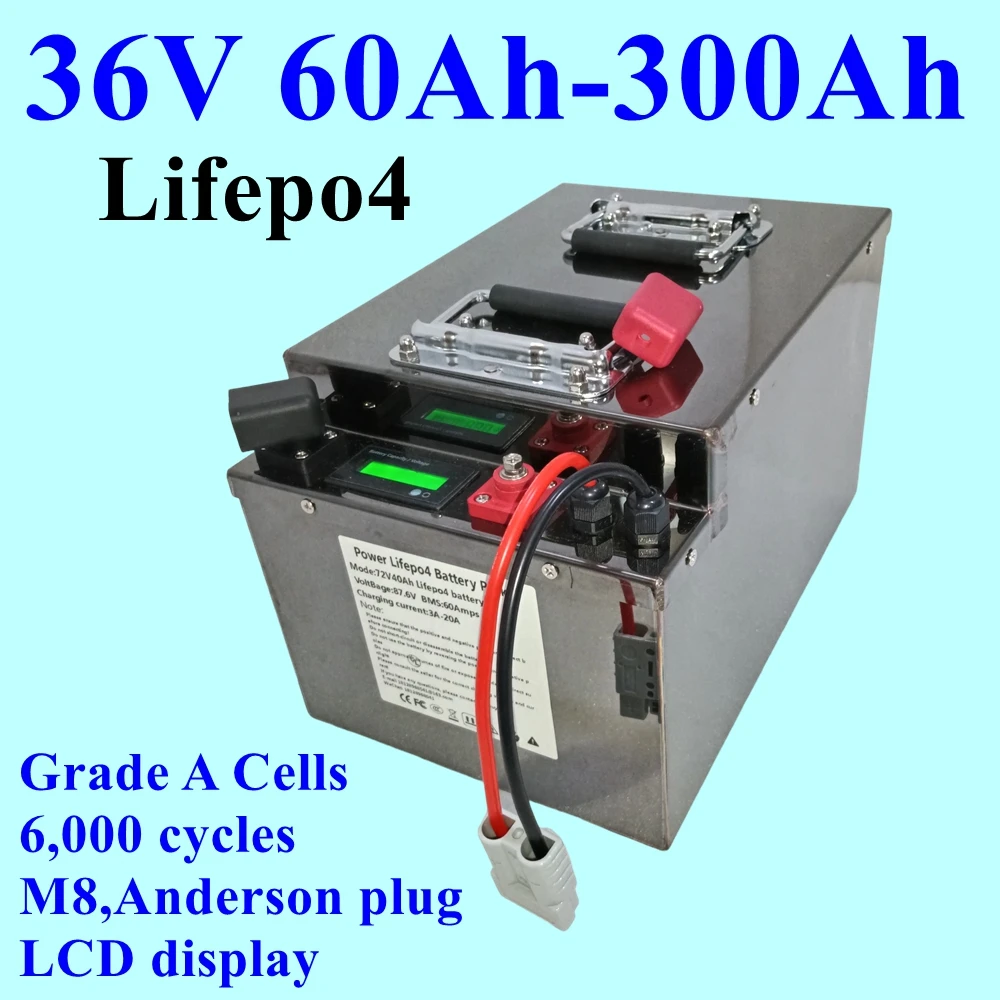 Rechargeable 36V 60AH 80AH 100AH 120AH 150Ah 200AH300ah Anderson LifePo4 Battery, 3000w Golf Cart, Electric Vehicle+43.8VCharge
Rechargeable 36V 60AH 80AH 100AH 120AH 150Ah 200AH300ah Anderson LifePo4 Battery, 3000w Golf Cart, Electric Vehicle+43.8VCharge