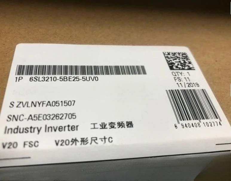 Brand New Original 6SL3210-5BE25-5UV0 6SL32105BE255UV0 Fast Delivery
Brand New Original 6SL3210-5BE25-5UV0 6SL32105BE255UV0 Fast Delivery