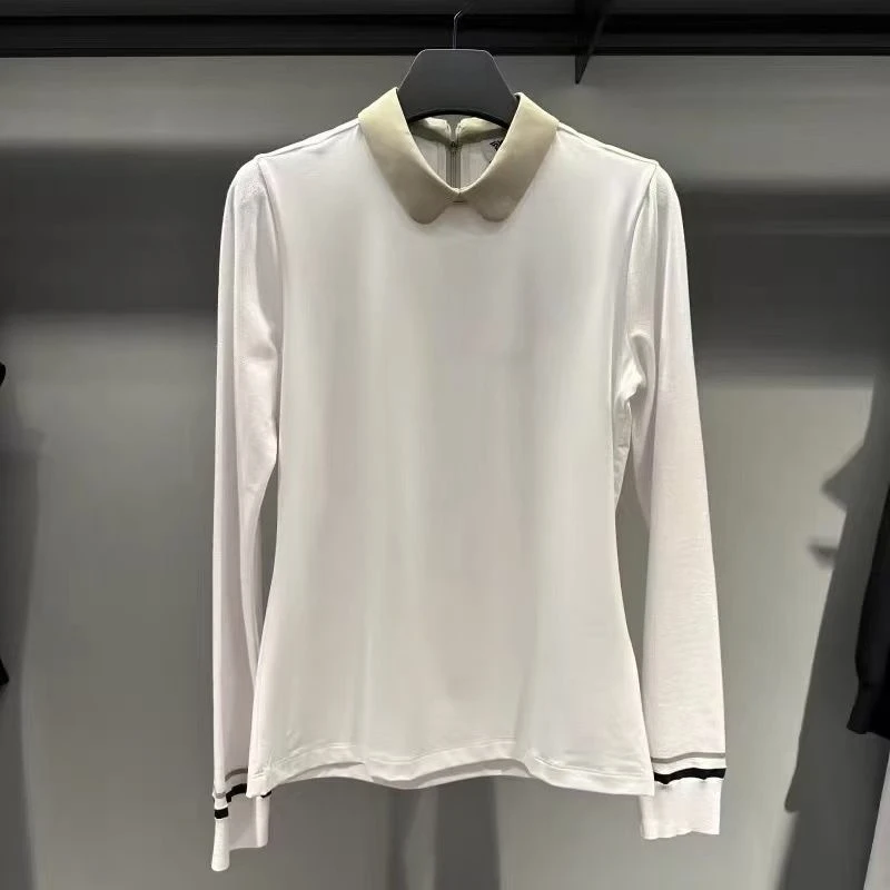 New Golf Color-Block Peter Pan Collar Long Sleeve Top, Early Autumn Thin UV Protection Quick-Dry Slim-Fit Base Layer Golf Wear
New Golf Color-Block Peter Pan Collar Long Sleeve Top, Early Autumn Thin UV Protection Quick-Dry Slim-Fit Base Layer Golf Wear