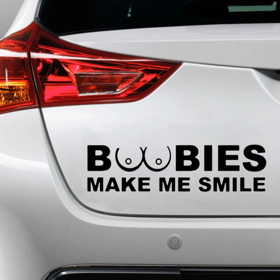 MAKE ME SMILE Car Sticker Funny Window Trunk Sticker Waterproof Motorcycle Caravan Vinyl Decals Interesting BOOBIES
MAKE ME SMILE Car Sticker Funny Window Trunk Sticker Waterproof Motorcycle Caravan Vinyl Decals Interesting BOOBIES