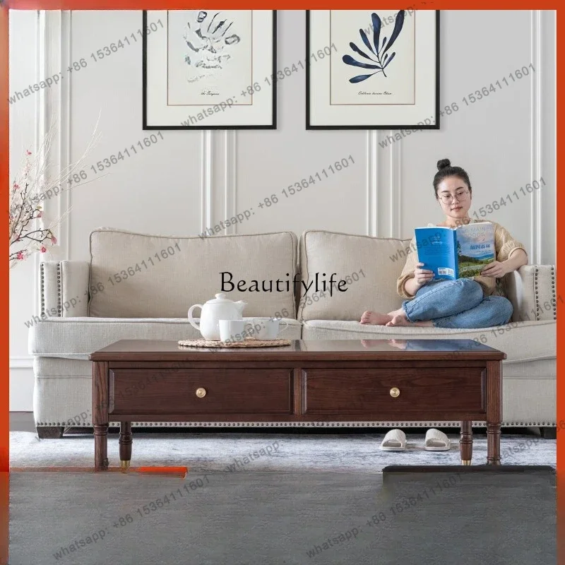 X4 Light Luxury Solid Wood Coffee Table Drawer Modern American All Solid Wood Small Apartment Home New Chinese Style White Wax W
X4 Light Luxury Solid Wood Coffee Table Drawer Modern American All Solid Wood Small Apartment Home New Chinese Style White Wax W