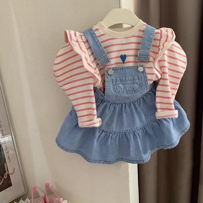 2024 Baby Girls Clothing Set Striped Sweaters+denim Drss,spring Autumn Kids Children Printed Birthday 2pcs Clothes Sets Outfits
2024 Baby Girls Clothing Set Striped Sweaters+denim Drss,spring Autumn Kids Children Printed Birthday 2pcs Clothes Sets Outfits