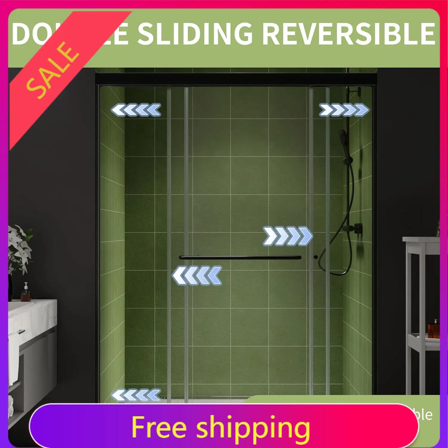50-54 in.W x70 in.H Semi-Frameless Sliding Shower Door,Sliding Shower Door with 1/4" (6mm) Clear SGCC Tempered Glass,Matte Black
50-54 in.W x70 in.H Semi-Frameless Sliding Shower Door,Sliding Shower Door with 1/4" (6mm) Clear SGCC Tempered Glass,Matte Black